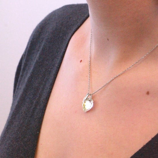 Colgantes de corazón de cristal - Plata y blanco brillante - Image 5