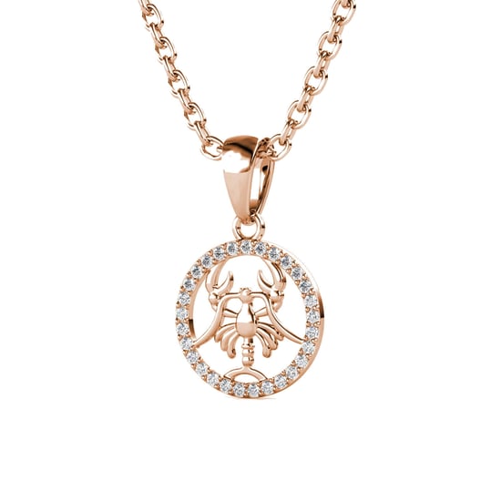 Colgantes del signo del zodiaco Cáncer: oro rosa y cristal - Image 3