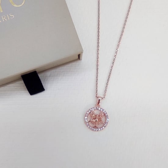 Colgantes del signo del zodiaco Cáncer: oro rosa y cristal - Image 6