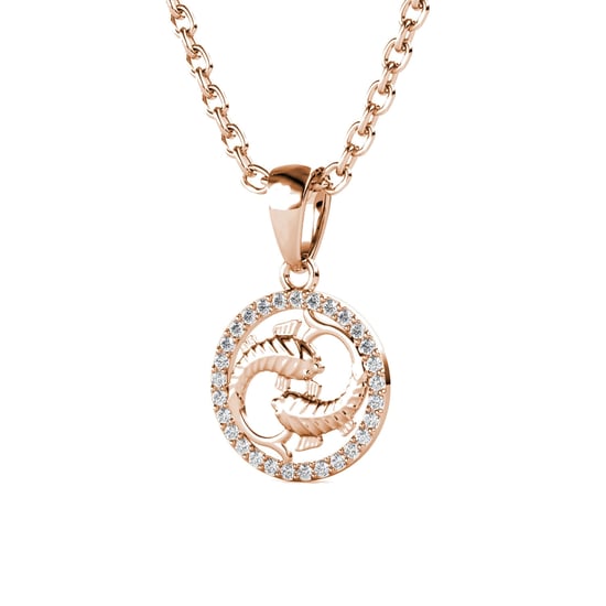 Colgantes del zodiaco Piscis: oro rosa y cristal - Image 3