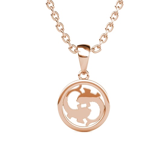 Colgantes del zodiaco Piscis: oro rosa y cristal - Image 4