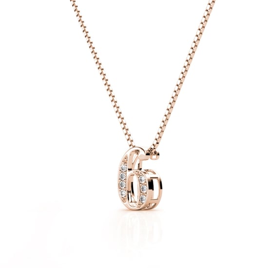 Colgantes número 6 - Oro rosa y cristal - Image 3