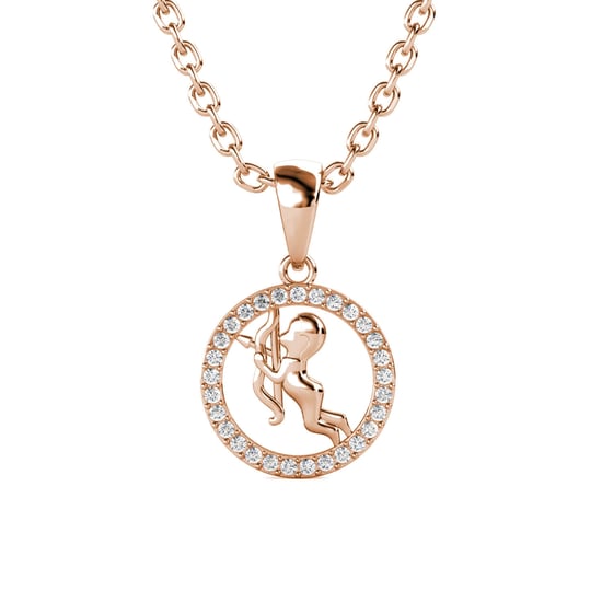 Colgantes del zodiaco Sagitario: oro rosa y cristal - Image 1