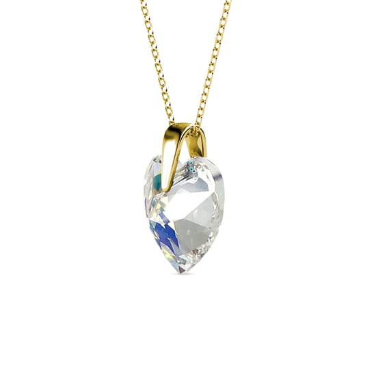 Colgantes de corazón de cristal - Oro y blanco brillante - Image 3