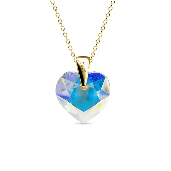 Colgantes de corazón de cristal - Oro y blanco brillante - Image 4