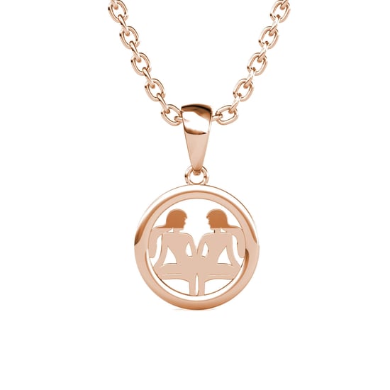 Colgantes del zodiaco Géminis: oro rosa y cristal - Image 4