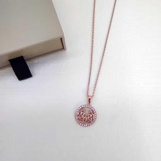 Colgantes del zodiaco Géminis: oro rosa y cristal - Image 6