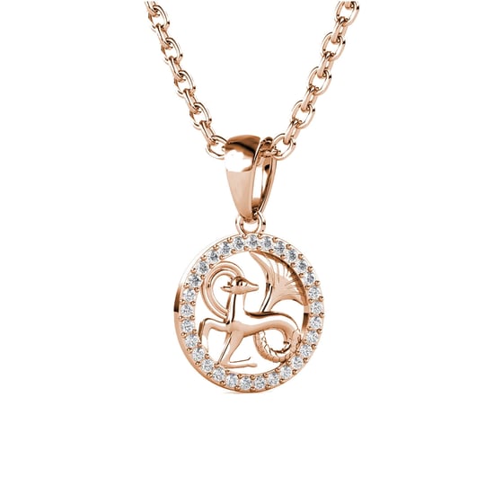 Colgantes del zodiaco Capricornio - Oro rosa y cristal - Image 3