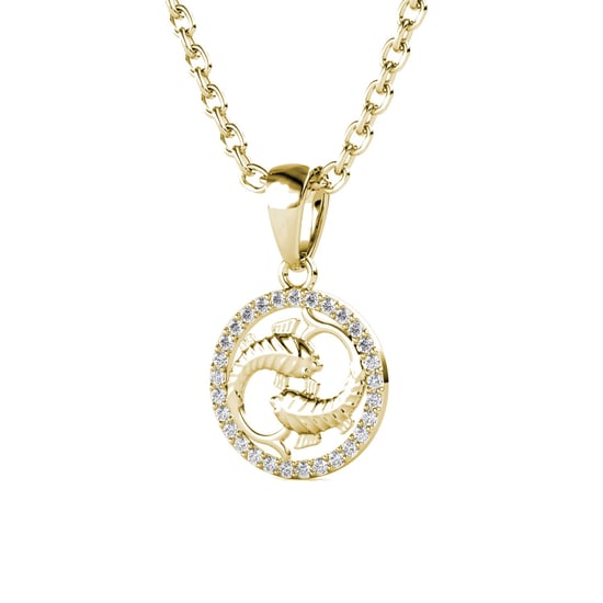Colgantes del zodiaco Piscis: oro y cristal - Image 2