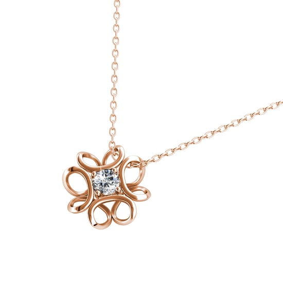 Colgantes de narcisos: oro rosa y cristal - Image 3