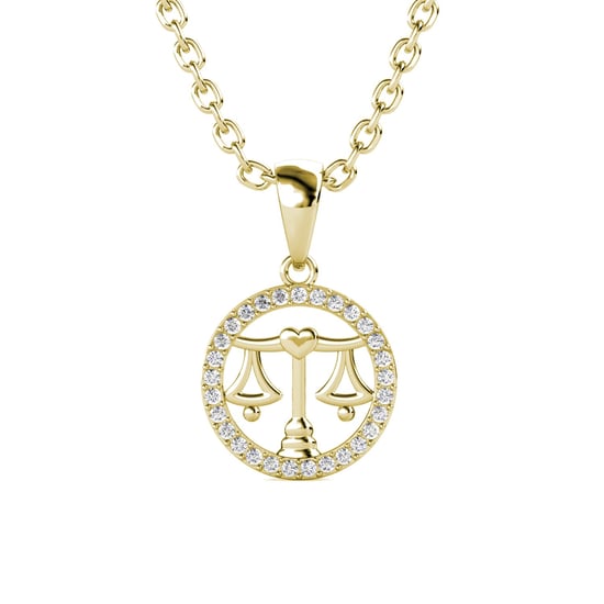 Colgantes del zodiaco Libra: oro y cristal - Image 1