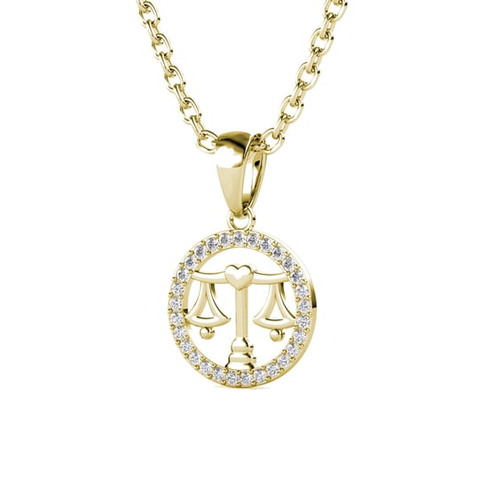Colgantes del zodiaco Libra: oro y cristal - Image 3