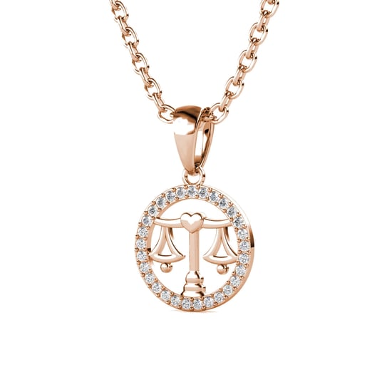Colgantes del zodiaco Libra: oro rosa y cristal - Image 3