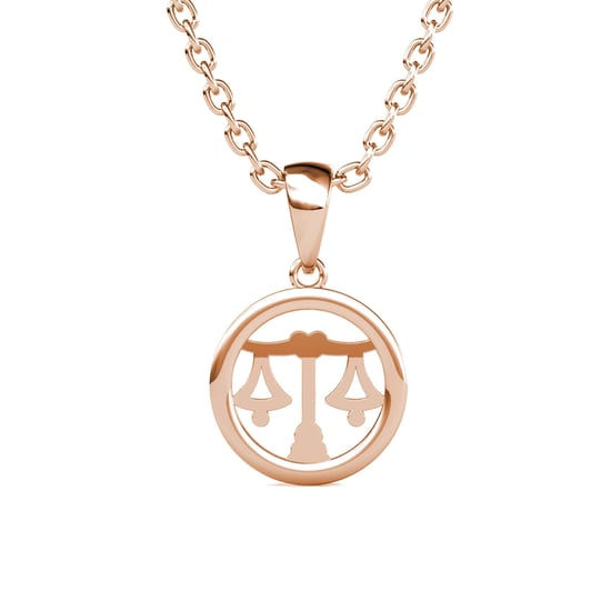 Colgantes del zodiaco Libra: oro rosa y cristal - Image 5