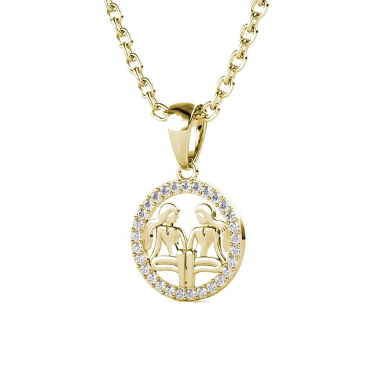 Colgantes del zodiaco Géminis: oro y cristal - Image 3