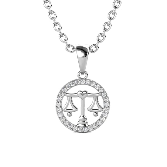 Colgantes del zodiaco Libra - Plata y cristal - Image 1