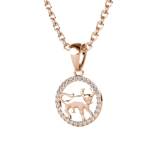 Colgantes del zodiaco Tauro - Oro rosa y cristal - Image 3