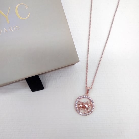 Colgantes del zodiaco Tauro - Oro rosa y cristal - Image 6