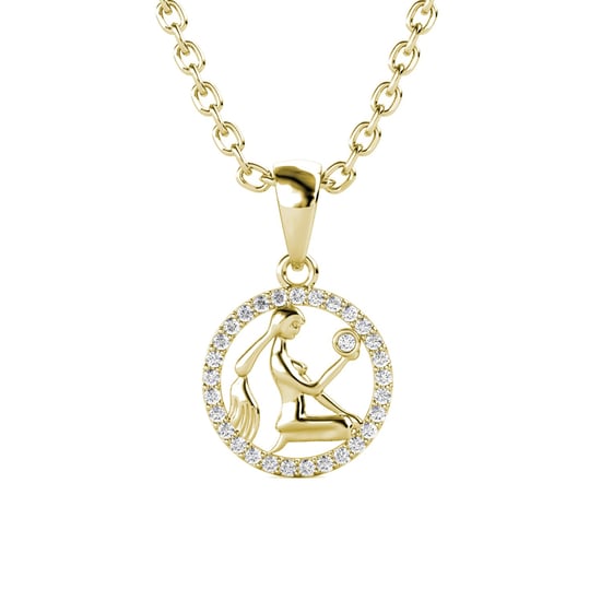 Colgantes del zodiaco Virgo - Oro y cristal - Image 1