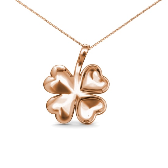 Colgantes de cuatro hojas: oro rosa y cristal - Image 2