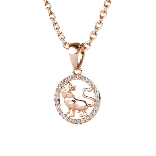 Colgantes del zodiaco Leo: oro rosa y cristal - Image 3