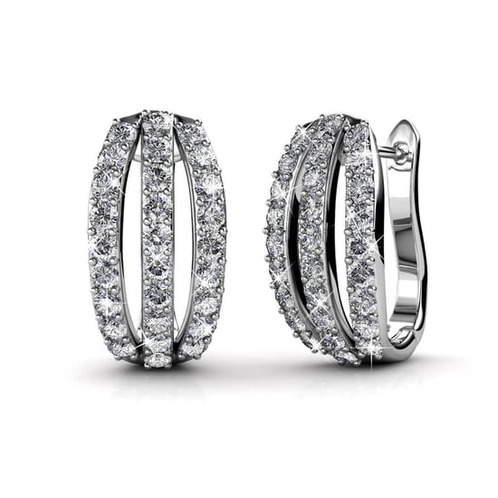 Pendientes elegantes de plata y cristal - Image 1