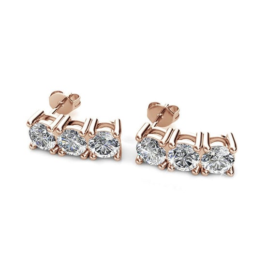 Pendientes Tri - Oro rosa y cristal - Image 2