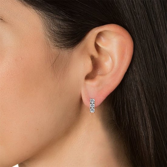 Pendientes Tri - Oro rosa y cristal - Image 3