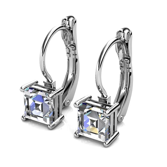 Pendientes Cuadrados - Plata y Cristal - Image 4