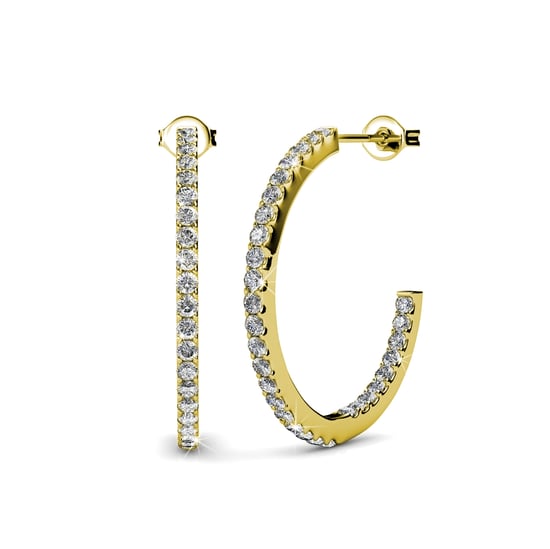 Pendientes de aro Simply Hoop - Oro y cristal - Image 1