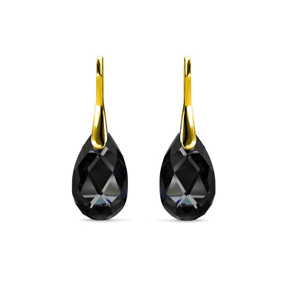 Pendientes con forma de lágrima y gancho - dorados y negros - Image 3