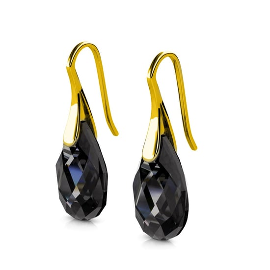 Pendientes con forma de lágrima y gancho - dorados y negros - Image 4