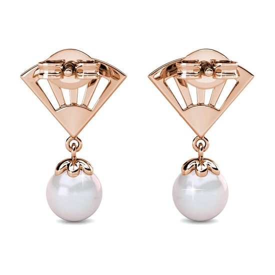 Pendientes de perlas Ingride - Oro rosa y cristal - Image 4