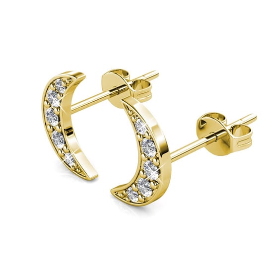 Pendientes de media luna en oro y cristal - Image 3
