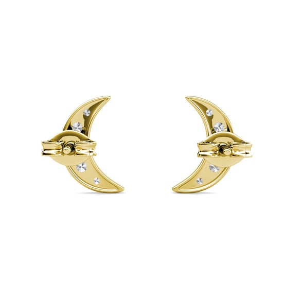 Pendientes de media luna en oro y cristal - Image 4