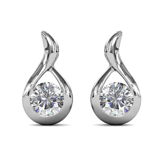 Pendientes ondulados de plata y cristal - Image 2