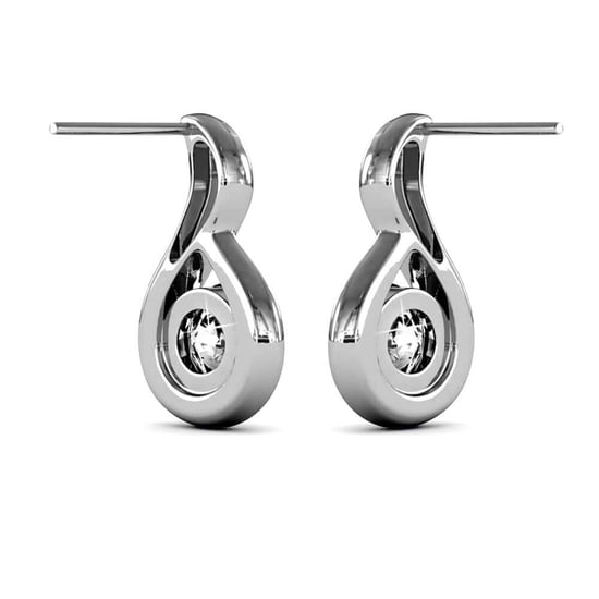 Pendientes ondulados de plata y cristal - Image 4