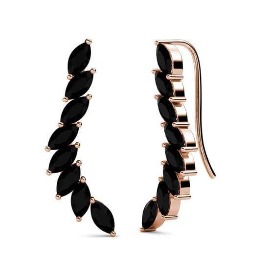 Pendientes Clematis - Oro rosa y negro - Image 1