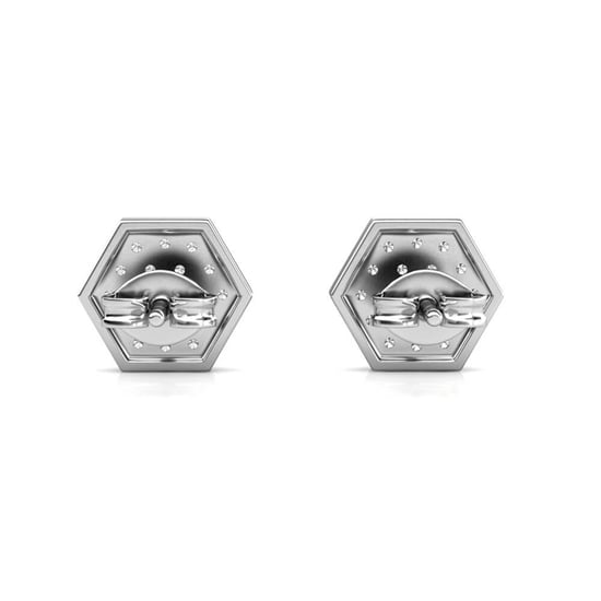 Pendientes Hexagonales - Plata y Cristal - Image 5
