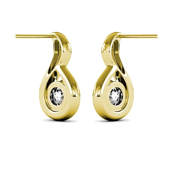 Pendientes ondulados de oro y cristal - Image 4