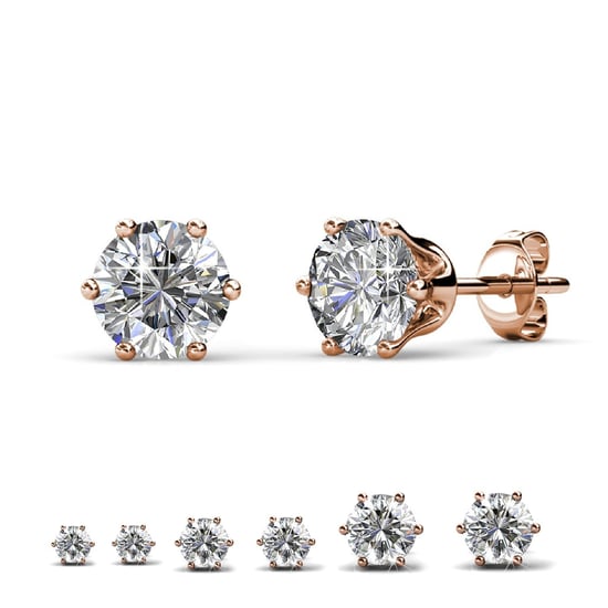 Pendientes Solitaire L - Oro rosa y cristal - Image 2