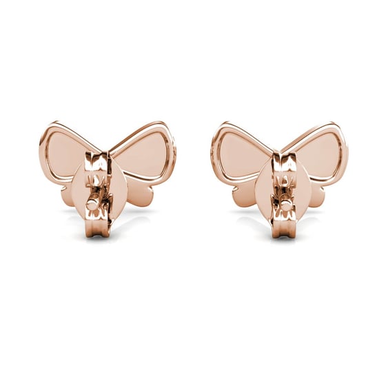 Pendientes de lazo de mariposa - Oro rosa y cristal - Image 4