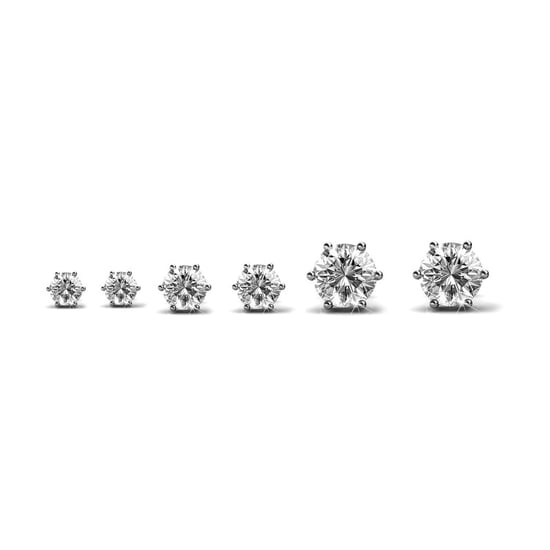 Pendientes Solitarios S, M, L - Plata y Cristal - Image 1