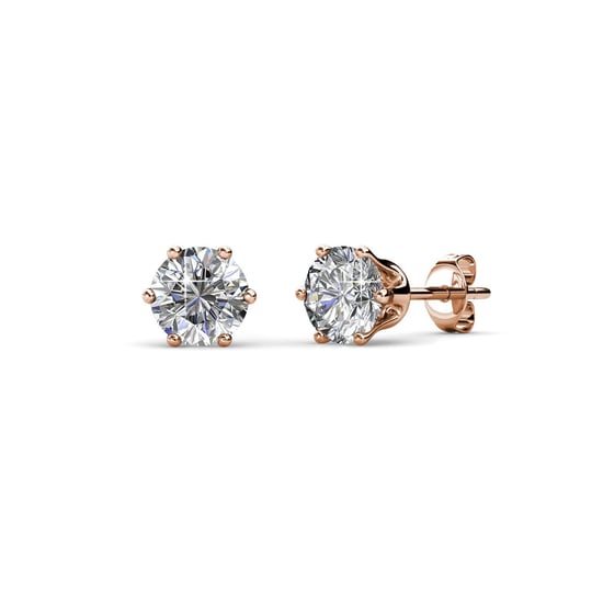 Pendientes Solitaire S - Oro rosa y cristal - Image 1