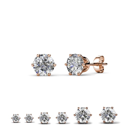 Pendientes Solitaire S - Oro rosa y cristal - Image 3