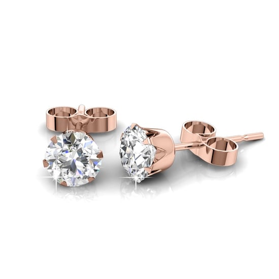 Pendientes Solitaire S - Oro rosa y cristal - Image 4