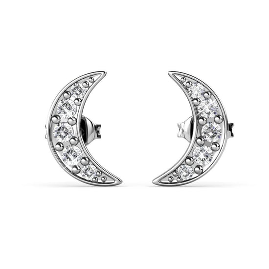 Pendientes de media luna en plata y cristal - Image 2