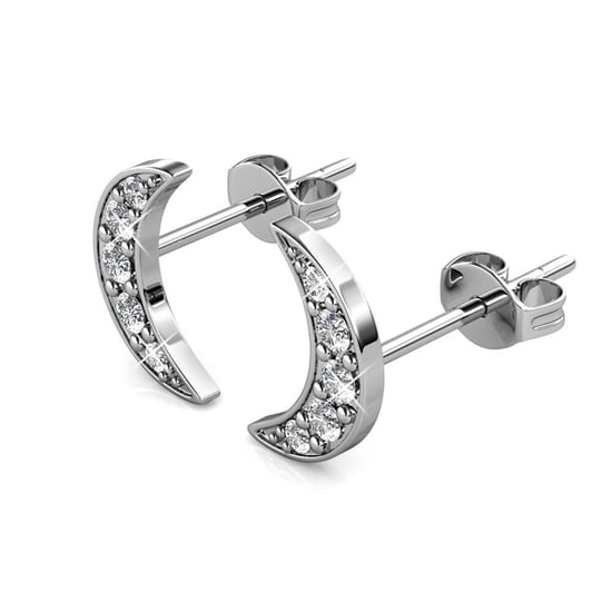 Pendientes de media luna en plata y cristal - Image 3