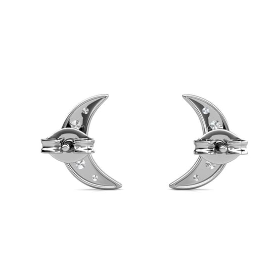 Pendientes de media luna en plata y cristal - Image 4