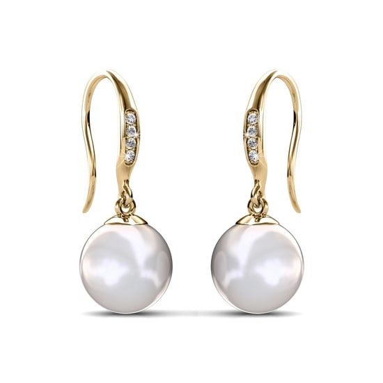 Pendientes de gancho de perla - Oro y cristal - Image 2